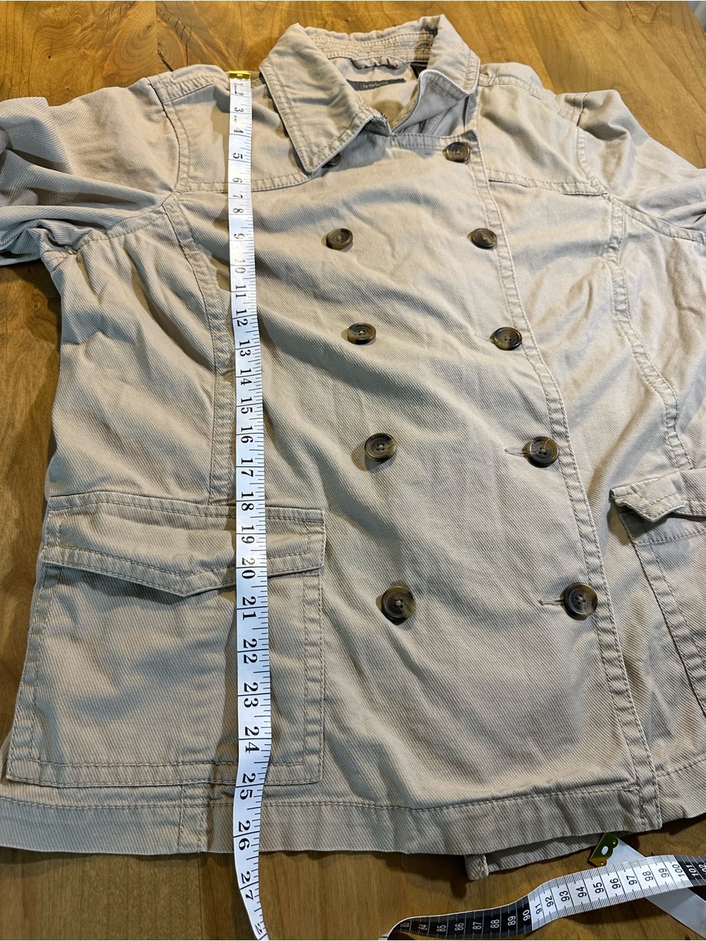Liz Claiborne Tan Corduroy Double Breasted Utility Jacket Large Fall Cotton - Picture 6 of 9